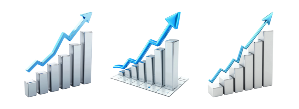 Rising Graph Trends Representing Growth and Success in Business Metrics