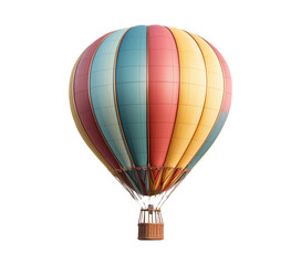 Vibrant Hot Air Balloon in Bright Colors Against a Clear Blue Sky