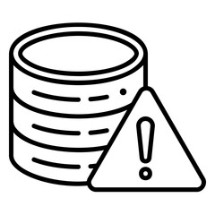 Data warning icons about problems and risks