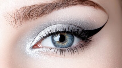 Close up human eye macro shot soft lighting neutral color palette beauty healthcare ophthalmology