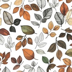 Autumn leaves seamless pattern. (3)