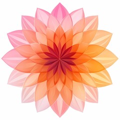 Obraz premium Colorful Flower Mandala: Abstract Floral Design with Vibrant Petals & Symmetrical Patterns