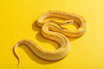 Obraz premium yellow snake on a yellow background - generated by ai