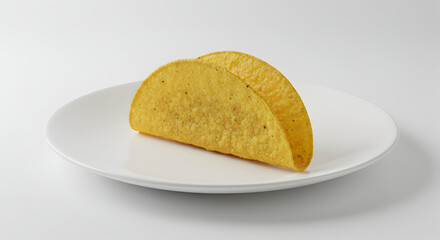 Empty Taco Shells On A Plate Ready For Filling And Customization