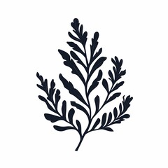 Fototapeta premium Vintage Botanical Leaf Illustration: Nature-Inspired Artwork with Elegant Silhouette Design