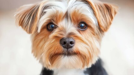 Cute small dog portrait with expressive eyes and fluffy fur