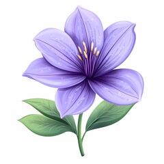 Purple Botanical Illustration with Delicate Flower Petals: A Vibrant Symbol of Seasonal Growth and Decorative Art