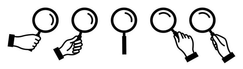 虫眼鏡・ルーペを持つ手のアイコン © marutan