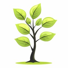 Obraz premium Eco-Friendly Greenery: Colorful Tree Vector Illustration for Natural Habitat and Sustainability Insights