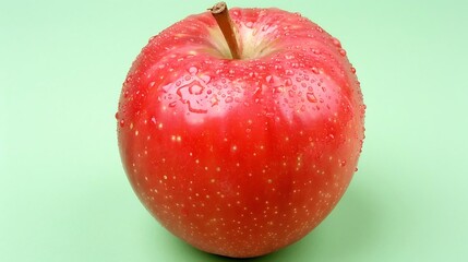 Lustrous Red Apple Exhibiting Freshness, Hydration, and Natural Radiance