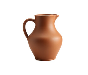 Clay water jug isolated on white background.