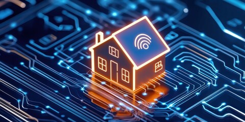 Smart Home Technology Network Connectivity Illustration
