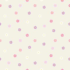 Spring Primroses. Colorful Seamless pattern.