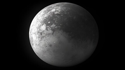 Fototapeta premium a mesmerizing view of the moon's surface showcasing its craters valleys and light gradients against a stark black void of space