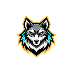 Wolf head vector graphic emblem.