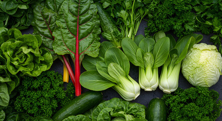 Fresh Green Vegetables Assortment For Balanced Diet And Healthy Lifestyle