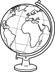 Globe Line Art Illustration Vector