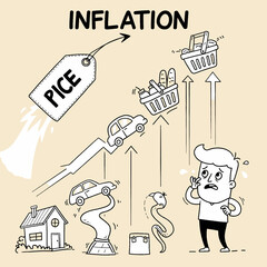 Inflation Poster Concept Illustration Vector