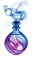 Elegant Glass Bottle with Colorful Swirls and Smoke Effect