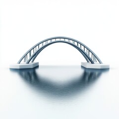Obraz premium Modern steel arch bridge design minimalist architectural rendering clean lines symmetrical structure 3 d model