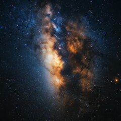 Fototapeta premium Celestial nebula with vibrant hues and cosmic dust