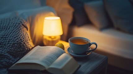 Cozy Nighttime Reading and Tea