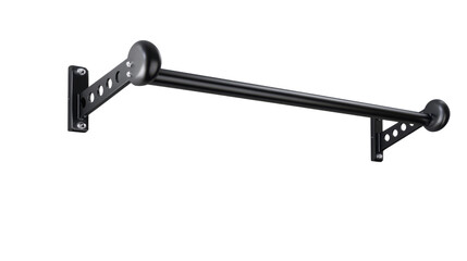 Pull-up Bar in Gym: A sleek, black pull-up bar, mounted on a gym wall, inviting a fitness enthusiast to challenge themselves and build strength.