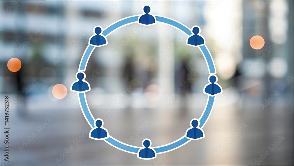 Poster circular flow concept representing employees in human resources cycle