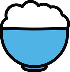 Minimal Rice Bowl Icon without Utensils