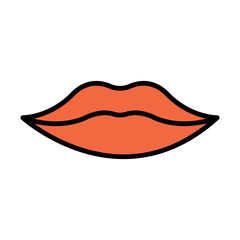 Obraz premium lips sign symbol vector glyph color icon 