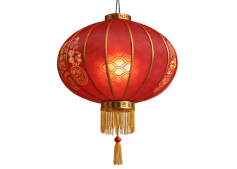 red chinese lantern isolated