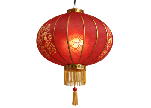 red chinese lantern isolated