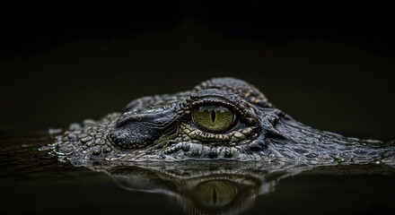 Obraz premium Crocodile Eye in Dark Water.