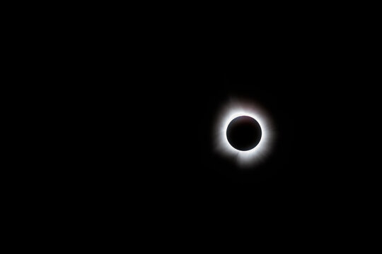 USA, Indiana, Carmel. Total solar eclipse with sun's corona.