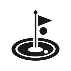 Golf Hole with Flag and Ball Icon