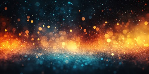 Dark background with glowing gold and blue glitter perfect for holiday cards or celebratory designs. Use it to add a touch of magic to your projects.