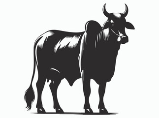 Cow Silhouette Collection Featuring Indian Cow and Australian Cow in Unique Poses for Art, Craft, and Design Projects