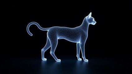 Fototapeta premium Stretching Cat 3D – Playful Feline Digital Art