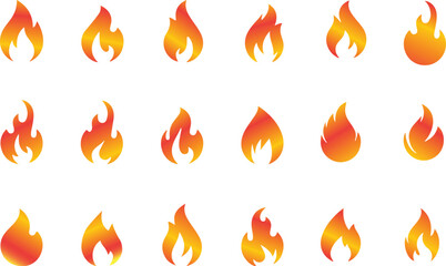 Burning Fire Flame Vector design fire flame vector icons silhouette