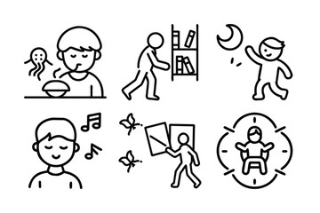 set of funny cartoon people