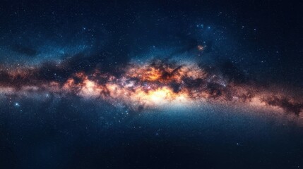 An astronaut floating weightlessly in deep space, surrounded by stars and galaxies, Earth visible in the distance