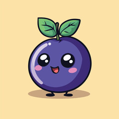 Blueberry no details solid background