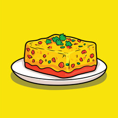 cartoon Bobotie no details solid background
