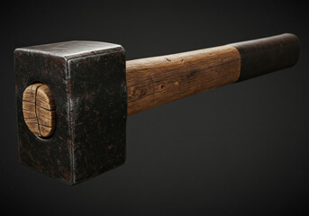 Hammer with wooden handle on workbench among scattered nails and sawdust, with ruler and pencil nearby.