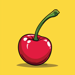 cartoon Cherry no details solid background