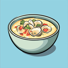 Clam Chowder no details solid background 