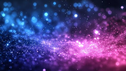 Obraz premium Abstract blue pink glowing particles background.