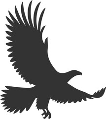 Vector silhouette of a bird eagle