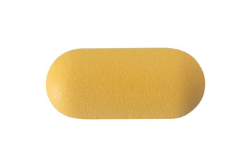 yellow pills isolated on white