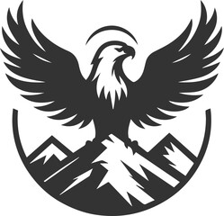 Vector silhouette of a bird eagle